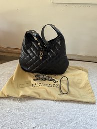 Burberry Black Leather Quilted Shoulder Bag
