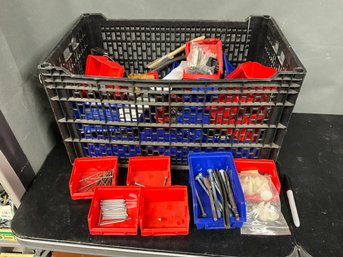Grouping Of Red And Blue Hardware Organizers Incl. Hardware