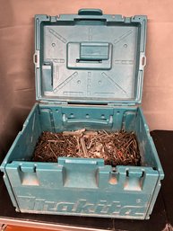 Large Grouping Of Miscellaneous Nails, Screws And Staples Including Carry Case