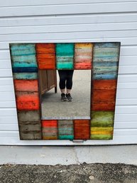 Multicolored Framed Mirror