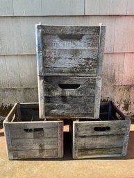 (4) Antique Milk Crates