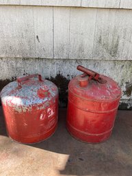 (2) Vintage Steel Gas Cans
