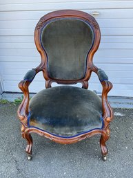 Antique Carved Gentleman's Parlor Arm Chair