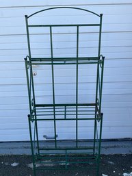 Green Metal Outdoor Folding Plant Stand