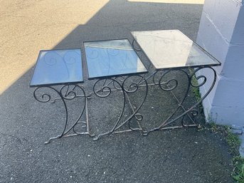Wrought Iron Patio Nesting Tables