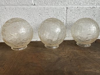Grouping Of Clear Glass Crackle Light Globes