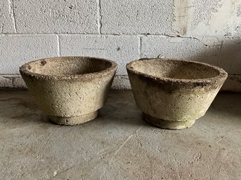 Pair Of Small Cement Planters