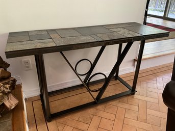 Slate And Metal Console Table