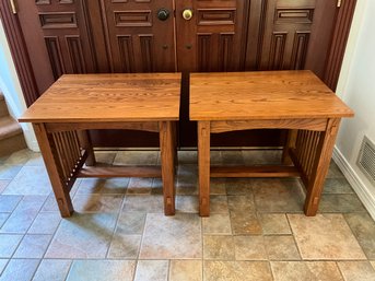 Stickley Style Wood End Tables