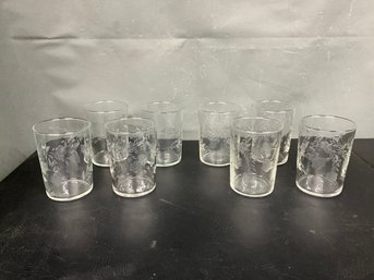 Grouping Of Etched Beverage Glasses