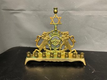 Vintage Brass Judaica Menorah