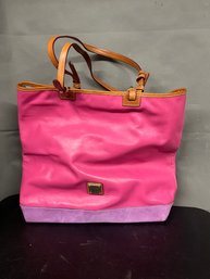 Dooney & Burke Pink And Purple Leather Tote Bag