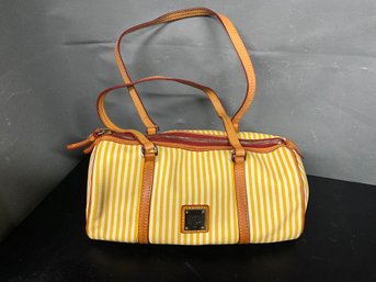 Dooney & Bourke Yellow And White Striped Purse