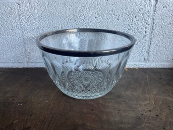 Silver-plate And Cut Glass Bowl