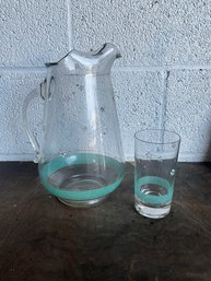 Clear Glass Pitcher And Tumbler