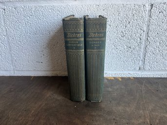 Antique Charles Dickens David Copperfield And Dombey And Son Novels - Illustrated Cabinet Editions