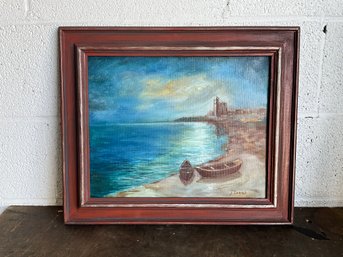 J. Ulrich Seascape Painting On Canvas