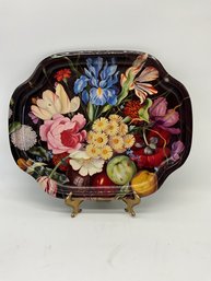 Vintage Floral Tole Tray