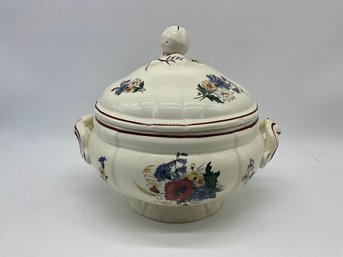 French Floral Ceramic Tureen