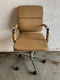 Modern Chrome And Leatherette Office Chair