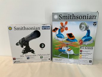Smithsonian Telescope And Solar Powered Helicopter, Fan And Windmill Pieces - STEM For Summer - New
