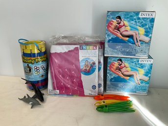 Grouping Of Pool Toys And Floats