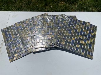 Grouping Of Blue And Green Shimmery Mosaic Tiles