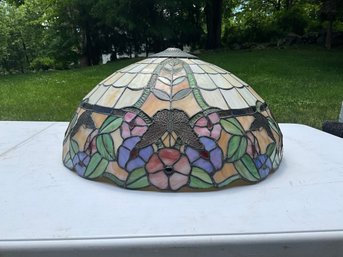 Butterfly And Flowers Stained Glass Lampshade