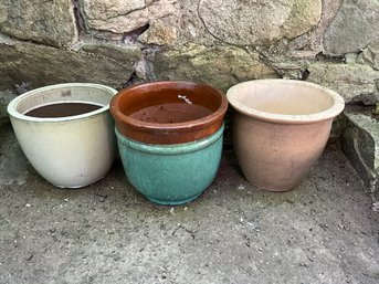 Grouping Of Glazed Planters