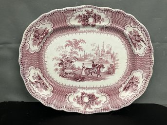 Red And White Ceramic Serving Platter