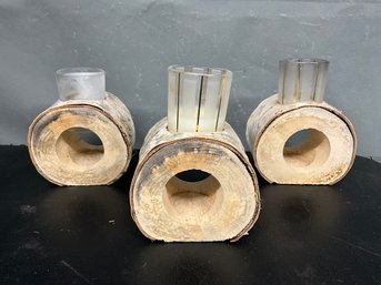 White Birch Candle Holders