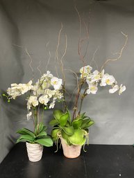 (2) Faux Orchid Plants
