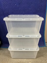 (3) Clear Storage Totes