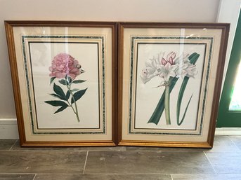 (2) Gold Framed Botanical Floral Prints