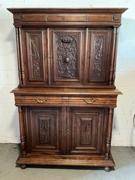 French Style Wood Carved Double Buffet