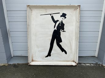 Fred Astaire Silhouette Painting On Hanging Framed Board