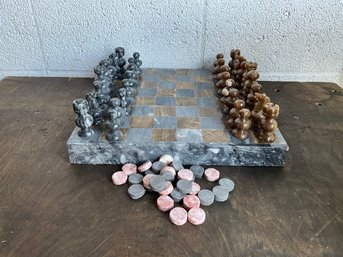 Marble Chess And Backgammon Game Set