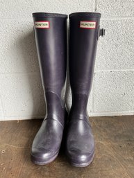 Womens Dark Purple Hunter Rain Boots - Size 8