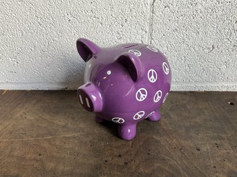 Purple Peace Sign Piggy Bank