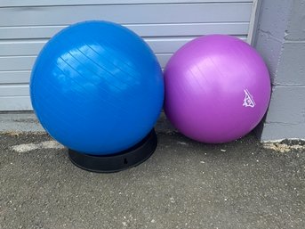 (2) Exercise Balls Incl. Stand