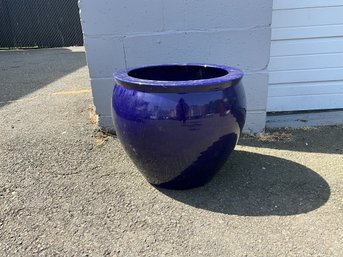 Cobalt Blue Glazed Planter