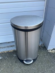 Silver Flip Top Garbage Can