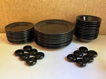 Grouping Of Black Glazed Tableware