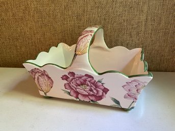 Italian Ceramic Floral Basket