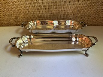 Pair Of Silver-plated Serving Trays