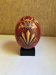 Decorative Hand-painted Egg On Base