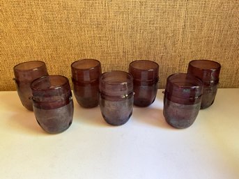 Grouping Of Purple Glass Tumblers