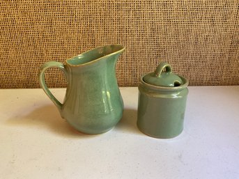 Ceramic Creamer And Sugar Bowl