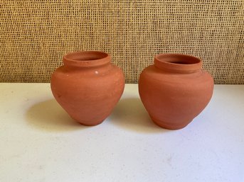 Pair Of Small Clay Pots