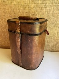 Vintage Wood And Leatherette Wine Carrier